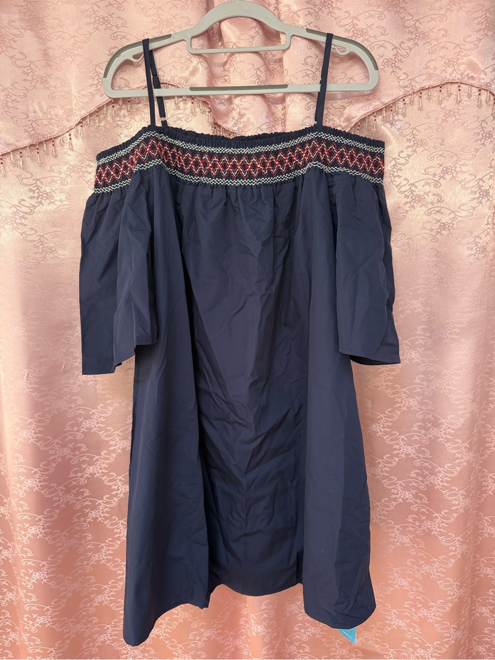 Cupshe Off-Shoulder Dress with Embroidered Trim